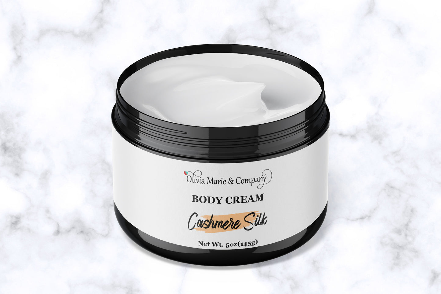 Cashmere silk body cream in a black jar