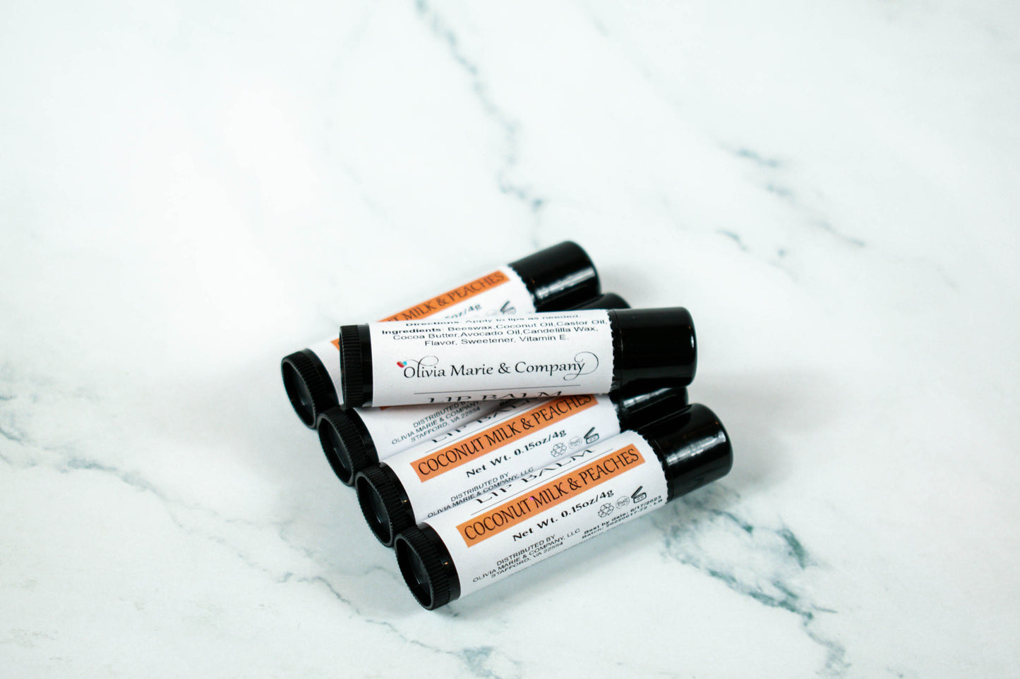 Coconut Milk & Peaches Lip Balm - Batch is Very Lightly Scented