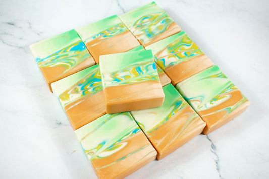 Mint Orange Swirl Men's Soap
